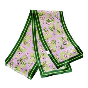 Silk Scarves: Lilac Charm Pure Mulberry Silk Long Scarf Silk Twilly