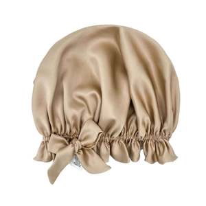 Double Layer Women Silk Hair Bonnet 100% Mulberry Silk Turban - Champagne Gold -&hellip;