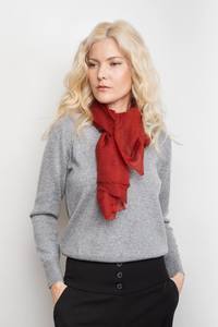 Cashmere Scarves Wraps: Ultrafine Lightweight Cashmere Scarf - Sangria Red