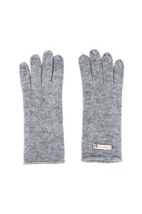 CASHMERE FINE KNIT GLOVES - GREY