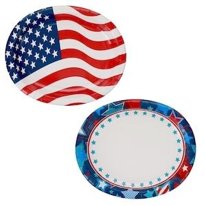 Home Hardware: Patriotic Paper Plates Oval 6 Pack