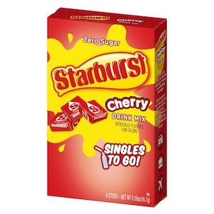 Beverages: Starburst Singles to go Cherry 6pk STG 0.59oz/16.7g