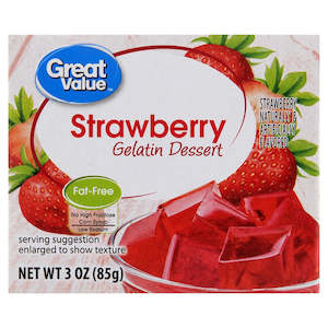 Great Value Strawberry Gelatin Dessert 3oz/85g