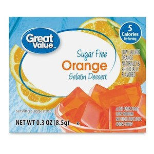 Great Value Sugar Free Orange Gelatin .3oz/8.5g