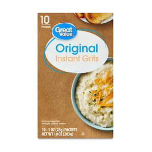 Breakfast: Great Value Instant Grits Original 10pk 10oz/238g