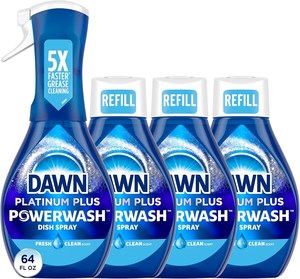 Dawn Platinum Powerwash Dish Spray, Fresh Scent Bundle, 1 Spray + 3 Refills 16oz&hellip;