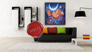Products: Bhalchandra - The Ganesha With The Moon - Original Painting Artismita
