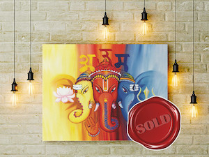 Products: Omkar - The Sacred Syllable - Original Painting Artismita