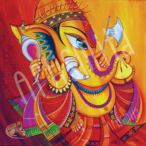 Products: Ekadanta - The One Tusked Ganesha - Canvas Print Artismita
