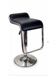 Furniture: Bar Stools PU Leather Chrome Kitchen Barstool Chair Gas Lift Black