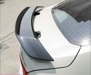 Motor Car: Universal Aluminum Black Car and Truck Spoilers and Wings (no need drill holes) (Copy)