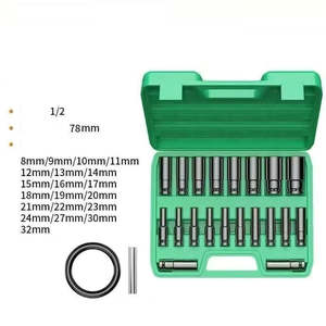 Tools: 20 Pieces 1/2" Drive Impact Socket Set High Hardness Portable Hex Socket Set