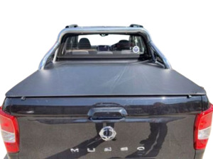 Tonneau Covers: Clip On Ute Tonneau Cover to fit Ssangyong Musso SWB Dual Cab - Suits Factory Sports Bar