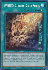 Yugioh Singles: WANTED: Seeker of Sinful Spoils - Secret Rare