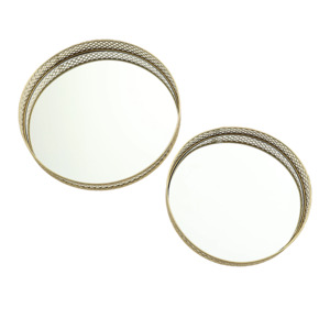 Carbea Home Range: Gold Round Trays Set of 2