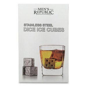 Mens Republic: Men's Republic Ice Cube Dice - 4 Pieces Stainless Steel