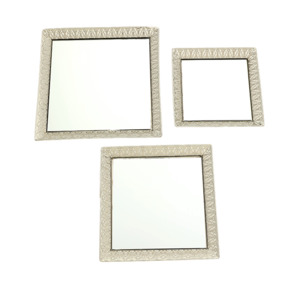 Trays Set of 3 - Square Silver