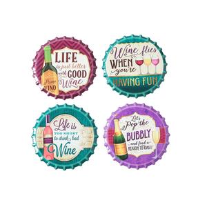 Barware: Coasters x 4 - Round Wine Gloss - Oct 26