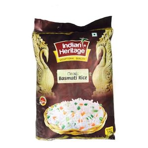 Rice: Indian Heritage Classic Basmati 5kg