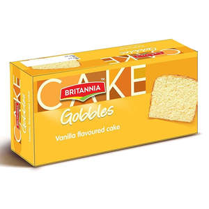 Snacks Biscuits: Britannia Gobbles Cake Vanilla 250g