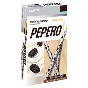 Snacks Biscuits: Lotte Pepero Biscuits White Chocolate Cookie 32g