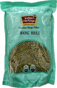 Dals Lentils: Indian Heritage Green Moong Whole 1kg