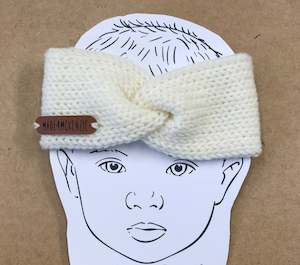 Size 3 6 Months: Cream Merino Knit Ear Warmer