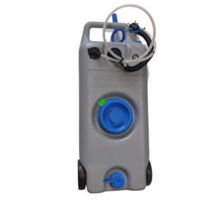 Self Containment Tanks: Pre-plumbed 35 liter waste tank with level indicator