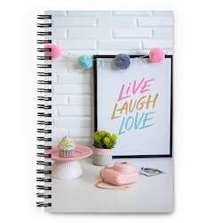 Sustainable Creations: Live, Laugh, Love Designer Spiral Notebook
