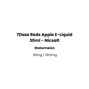 Nic Salt: 7Daze Reds Apple E-Liquid 30ml - Nicsalt 30mg / 28.5mg