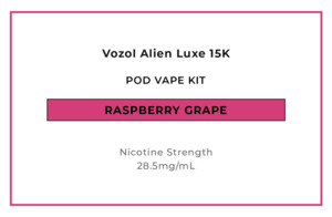 Pod Vapes: Vozol Alien Luxe 15K Pod Vape Kit - Raspberry Grape