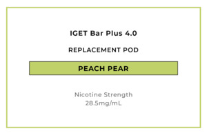 Iget Bar Plus 4 0: IGET Bar Plus 4.0 Replacement Pod - Peach Pear