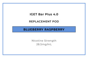 Iget Bar Plus 4 0: IGET Bar Plus 4.0 Replacement Pod - Blueberry Raspberry