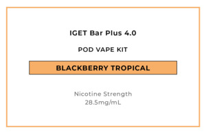 Iget Bar Plus 4 0: IGET Bar Plus 4.0 Pod Vape Kit - Blackberry Tropical