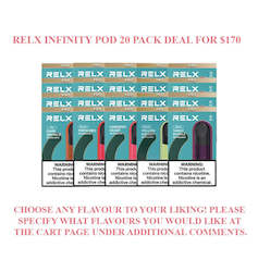 Relx Pod Promotions: RELX Infinity Pods 20 for $170 Deal