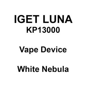Iget Luna Kp13000 Vape Kits: IGET LUNA KP13000 Vape Device White Nebula