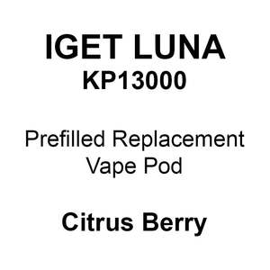 Iget Luna Kp13000 Vape Pods: IGET LUNA KP13000 Vape Pod Citrus Berry
