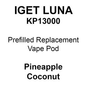 Iget Luna Kp13000 Vape Pods: IGET LUNA KP13000 Vape Pod Pineapple Coconut