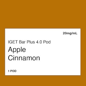 Iget Bar Plus 6000 Puff Kit: IGET Bar Plus 4.0 Apple Cinnamon
