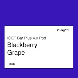 Iget Bar Plus 6000 Puff Kit: IGET Bar Plus 4.0 Blackberry Grape