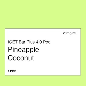 Iget Bar Plus 6000 Puff Kit: IGET Bar Plus 4.0  Pineapple Coconut