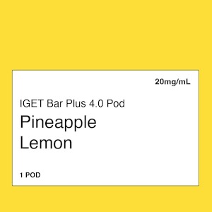 Iget Bar Plus 6000 Puff Kit: IGET Bar Plus 4.0 Pineapple Lemon