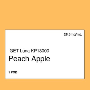 Iget Vape Nz: IGET LUNA KP 13000 Pod - Peach Apple