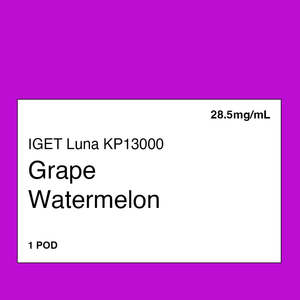 Iget Vape Nz: IGET LUNA KP 13000 Pod - Grape Watermelon