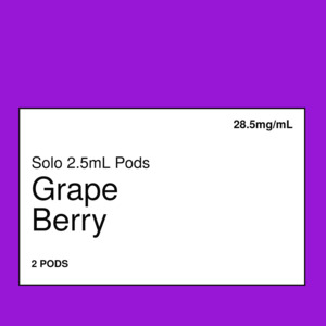 Solo Pods: Solo 2.5mL Pods - Grape Berry (2 pack)