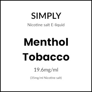 E Liquid: Simply Tobacco Salts - Menthol Tobacco 30ml/35mg