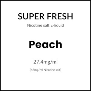 Fruity Nicotine Salts: Super Fresh Salts - Peach 48mg/30ml