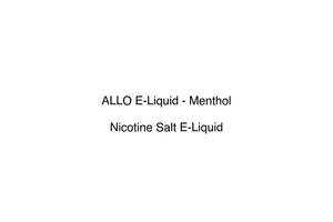 Allo E Liquid: ALLO E-Liquid - Menthol