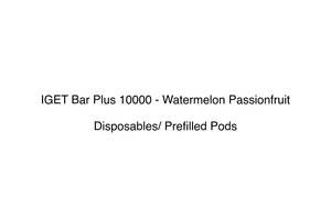 Iget Bar Plus 10000 Disposable Vape: IGET Bar Plus 10000 - Watermelon Passionfruit