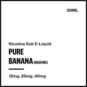 Pure E Liquids Nic Salts: Pure - Banana (High MG Nic Salt E-Liquid 30ml)